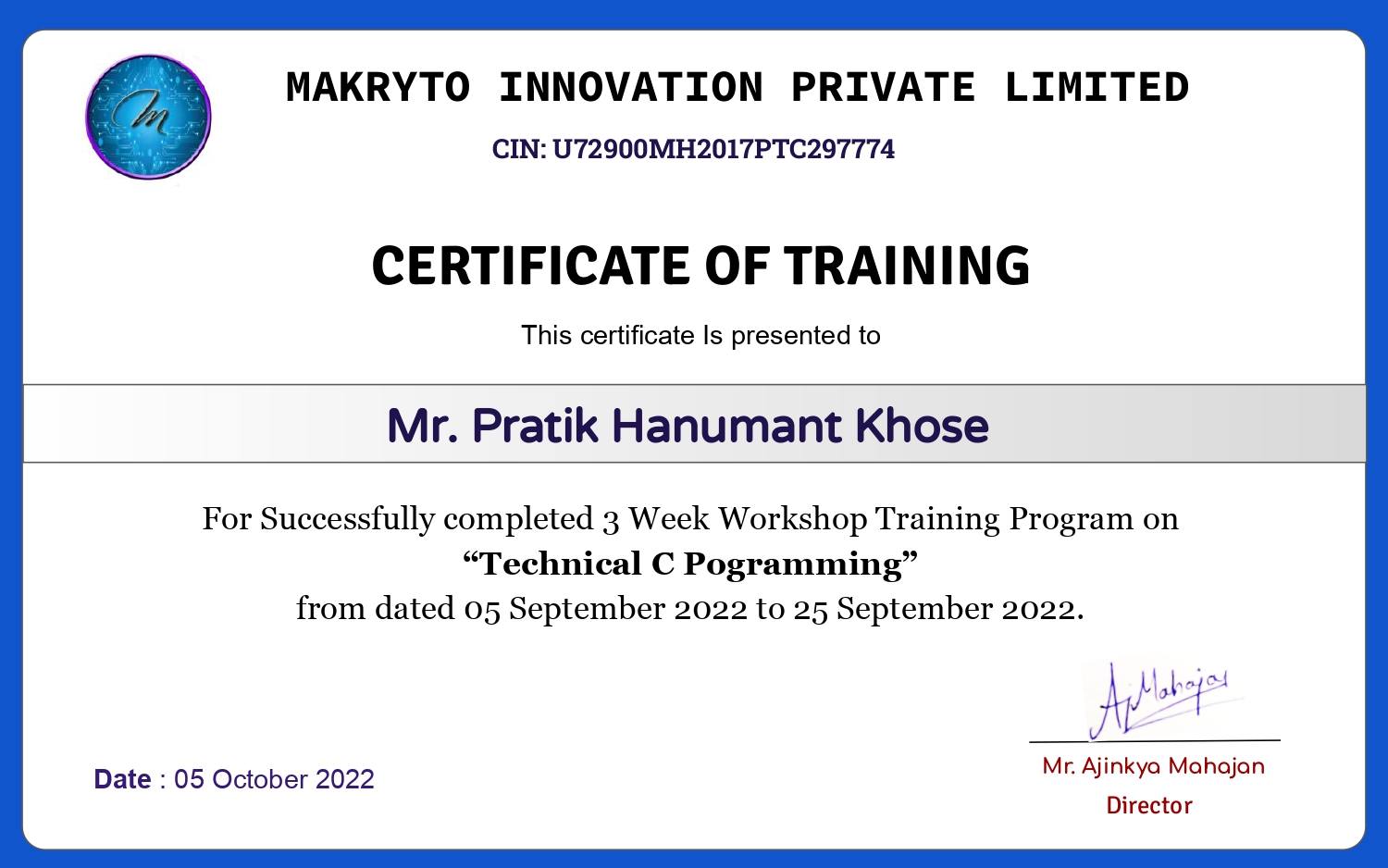 Marky Certification